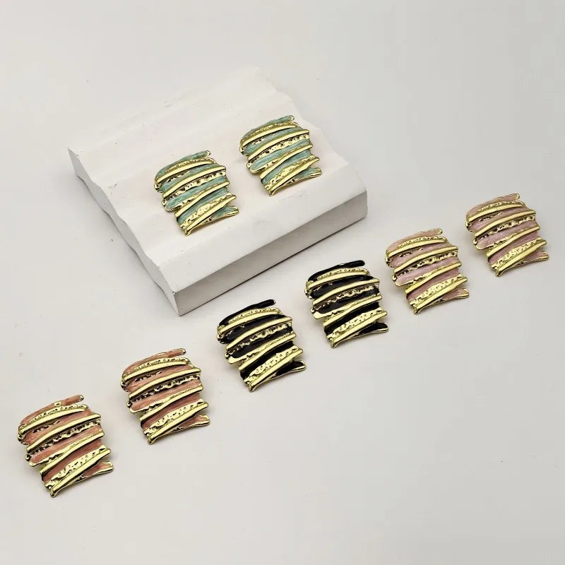 1 Pair Elegant Classical Retro Irregular 304 Stainless Steel Ear Studs