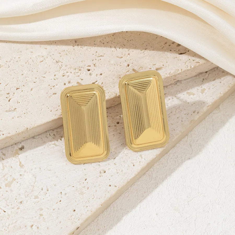 1 Pair Elegant Simple Style Geometric 304 Stainless Steel Drop Earrings