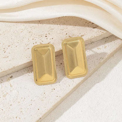 1 Pair Elegant Simple Style Geometric 304 Stainless Steel Drop Earrings