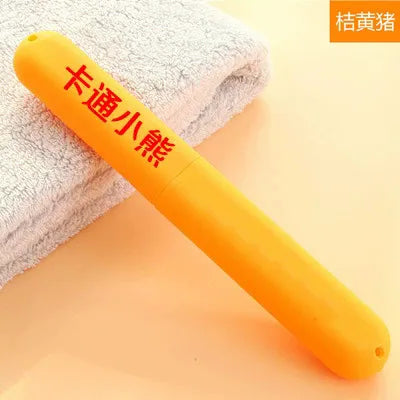 Candy color toothbrush box portable wash scrub toothbrush storage box for business trip wheat straw toothbrush box