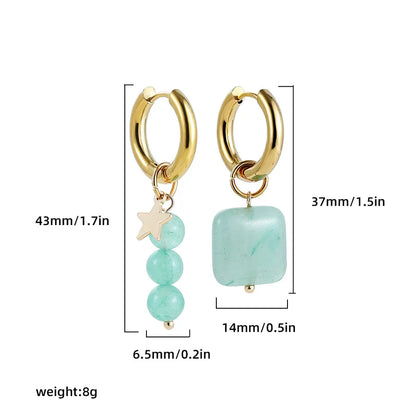 1 Pair Modern Style Geometric natural stone Drop Earrings