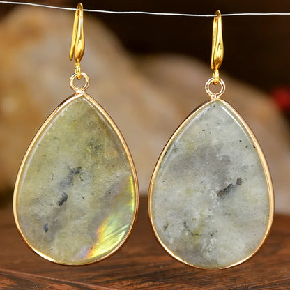 1 Pair Elegant Luxurious Water Droplets natural stone Drop Earrings