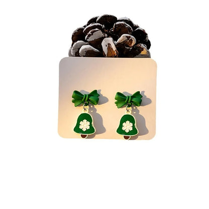 1 Pair Christmas Cute Penguin Santa Claus Christmas Socks Plating Alloy Drop Earrings