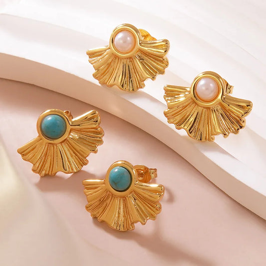 1 Pair Hip-Hop Vintage Style Sweet Sector 304 Stainless Steel Imitation Gold  Ear Studs