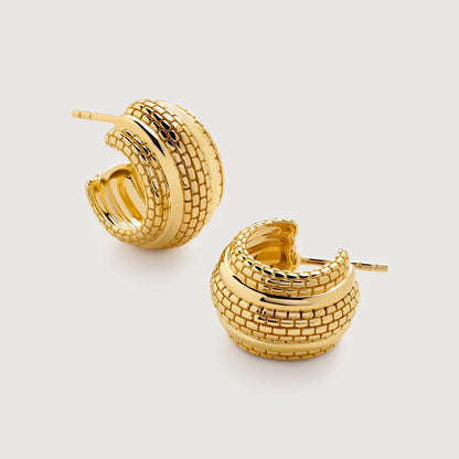 1 Pair Casual Streetwear Texture Plating 304 Stainless Steel 18K Gold Plated Gold Plated Ear Studs