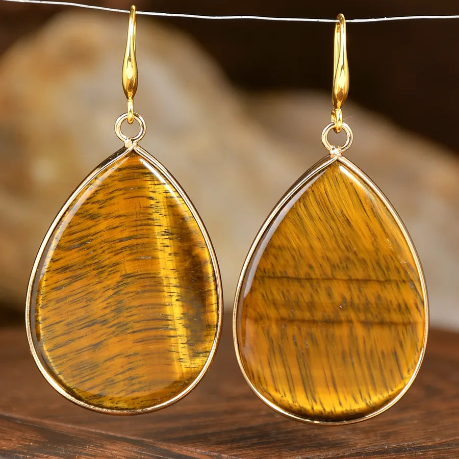 1 Pair Elegant Luxurious Water Droplets natural stone Drop Earrings
