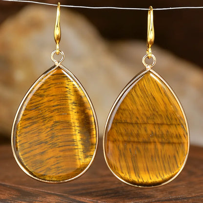 1 Pair Elegant Luxurious Water Droplets natural stone Drop Earrings