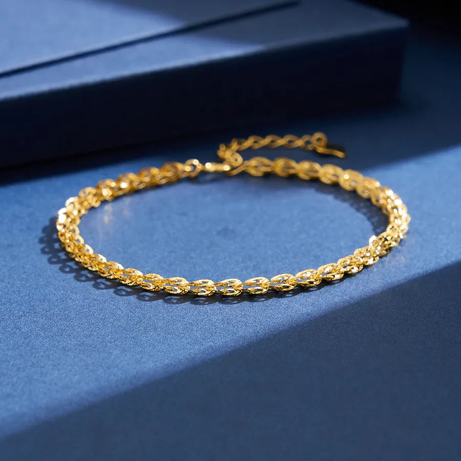 1 Piece 925 Sterling Silver Geometric Lines 18K Gold Plated White Gold Plated 925 sterling silver Phoenix Tail Chain Bracelets