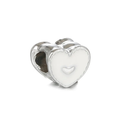 1 Piece 0.93*0.96cm Hole 5~5.9mm Alloy Heart Shape Beads