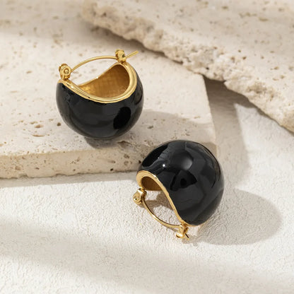 1 Pair Beach Sweet Semicircle 304 Stainless Steel Earrings