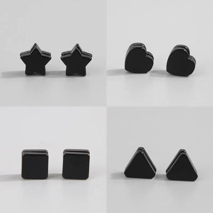 1 Pair Hip-Hop Red Heart 304 Stainless Steel Ear Cuffs