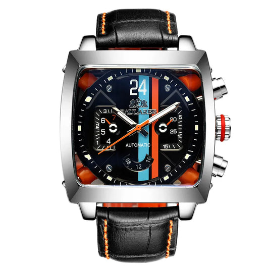 Automatic Mechanical Multifunctional Luminous Leather Men's Square Watch AUTOMATIC WATCH
