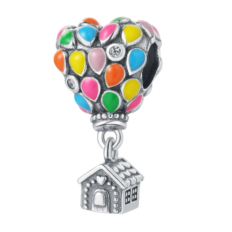 1 Piece 10*19mm 925 Sterling Silver Zircon Heart Shape Pendant Beads Jewelry Accessories