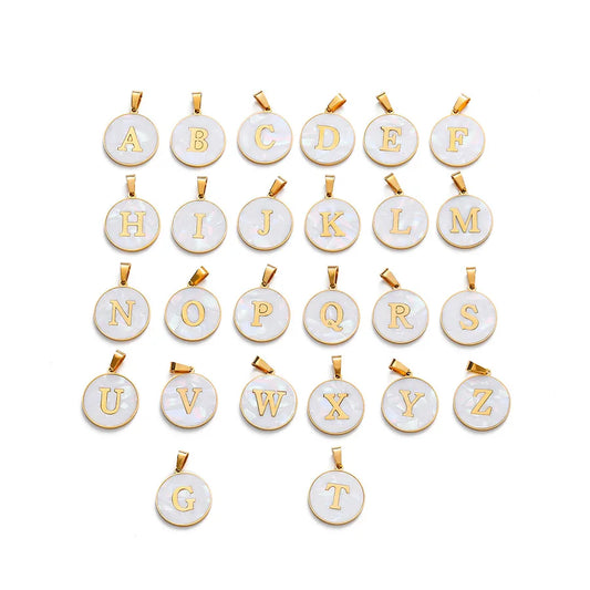 1 Piece 22mm Hole 4~4.9mm 304 Stainless Steel Fritillary Letter Pendant Jewelry Accessories