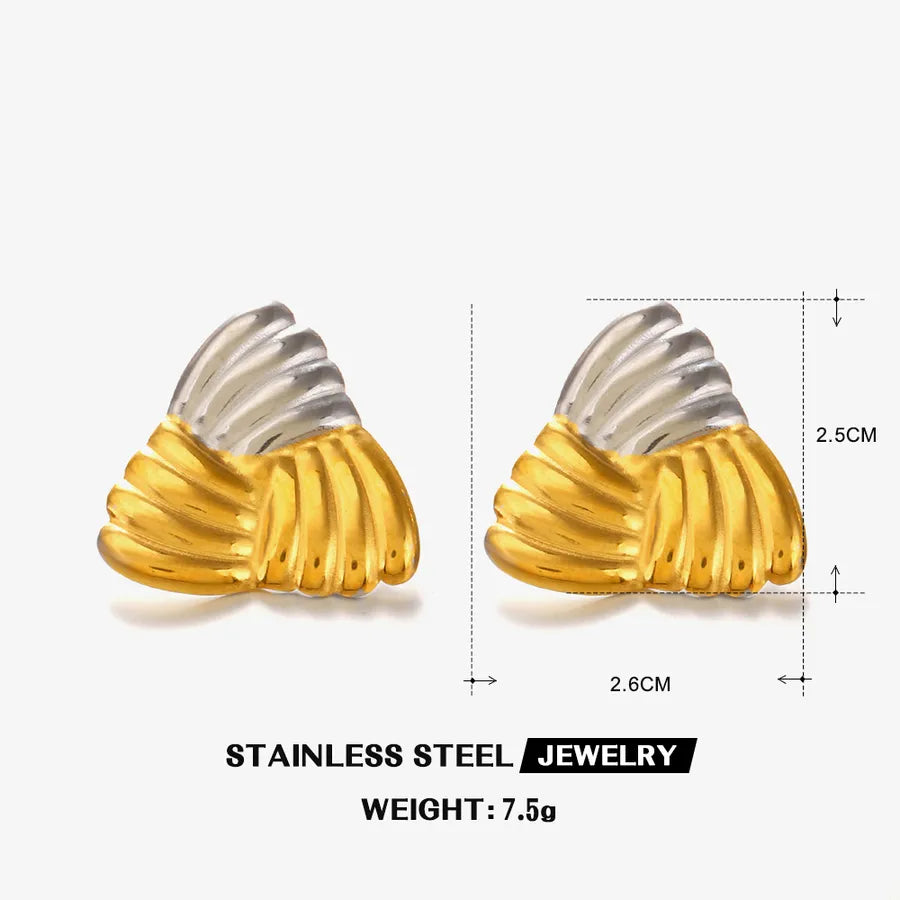 1 Pair Elegant Glam Hip-Hop Triangle 304 Stainless Steel 18K Gold Plated Ear Studs