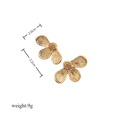 1 Pair Glam Cute Vintage Style Flower Polishing 304 Stainless Steel 18K Gold Plated Butterfly Backs Ear Studs