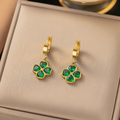 1 Pair IG Style Elegant Vintage Style Heart Shape Flower Butterfly 304 Stainless Steel Drop Earrings Ear Studs