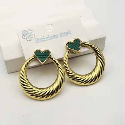 1 Pair Vintage Style Modern Style Heart Shape Twist 304 Stainless Steel Butterfly Backs Ear Studs