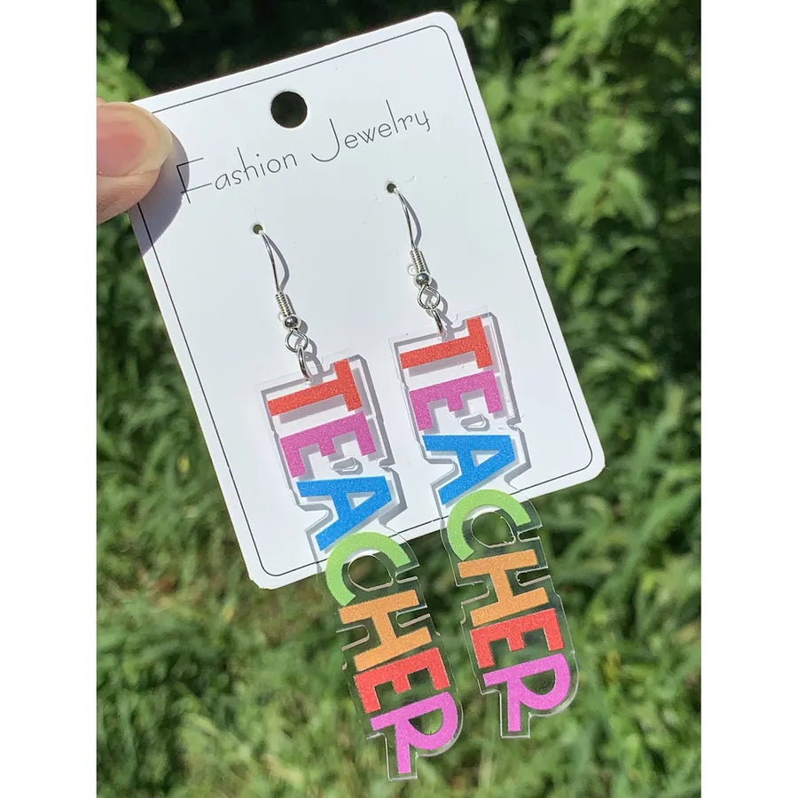 1 Pair Simple Style Commute Letter Arylic Drop Earrings