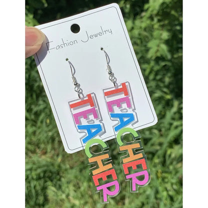 1 Pair Simple Style Commute Letter Arylic Drop Earrings