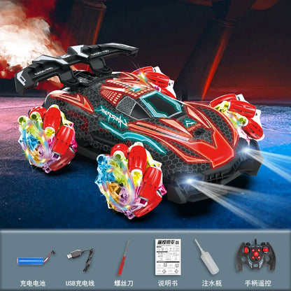 New spray stunt racing car remote control car cool side light stall four-drive high-speed drift boy gift