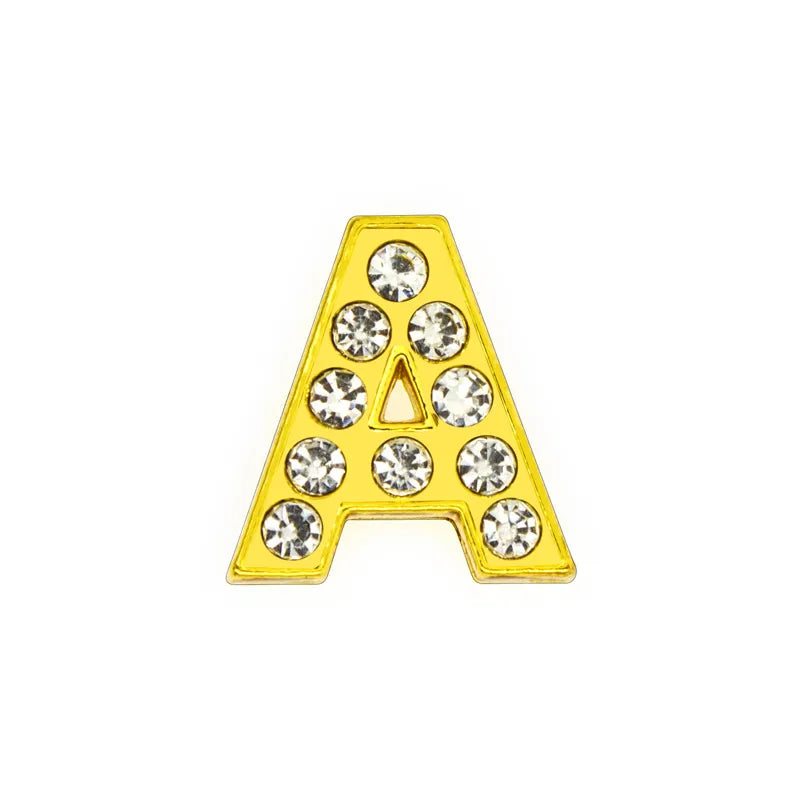 1 Piece 12mm Hole 6~9.9mm Alloy Rhinestones Letter DIY Ornament Accessories Beads