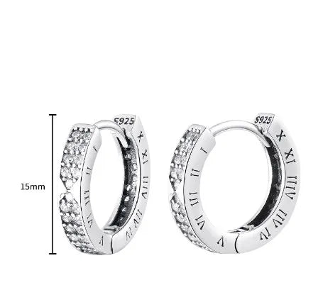 1 pair simple style roman numeral plating inlay copper zircon earrings