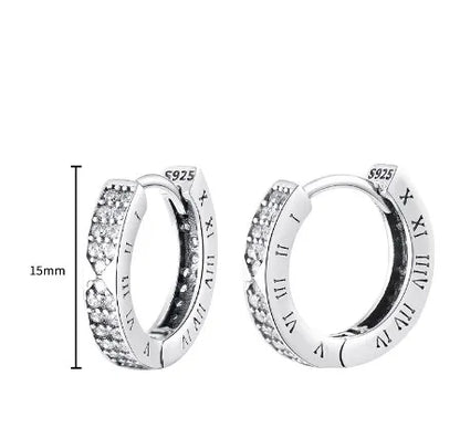 1 pair simple style roman numeral plating inlay copper zircon earrings