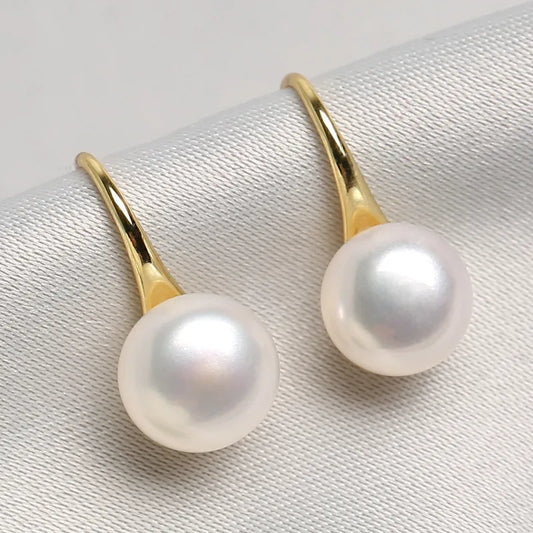 1 Pair Freshwater Pearl Solid Color Earrings