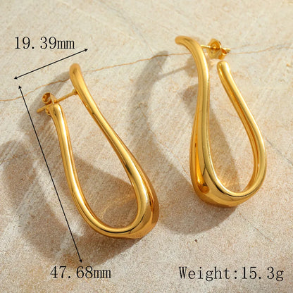 1 Pair Cute Romantic Simple Style Irregular Geometric Plating Inlay 304 Stainless Steel Imitation Pearl 18K Gold Plated Ear Studs