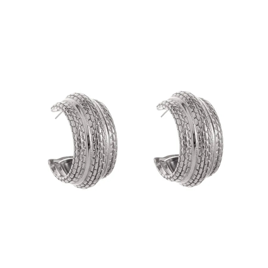1 Pair Casual Streetwear Texture Plating 304 Stainless Steel 18K Gold Plated Gold Plated Ear Studs
