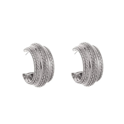 1 Pair Casual Streetwear Texture Plating 304 Stainless Steel 18K Gold Plated Gold Plated Ear Studs