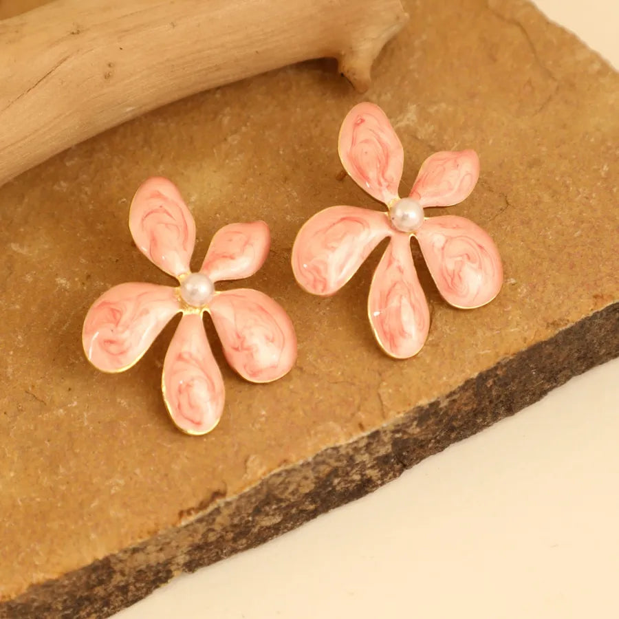 1 Pair IG Style Elegant Cute Round Flower Bow Knot 304 Stainless Steel Ear Studs