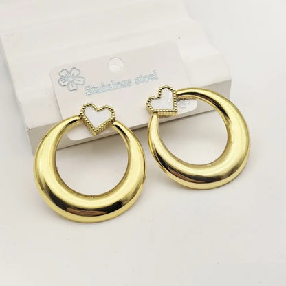 1 Pair Modern Style Commute Heart Shape 304 Stainless Steel 18K Gold Plated Butterfly Backs Ear Studs