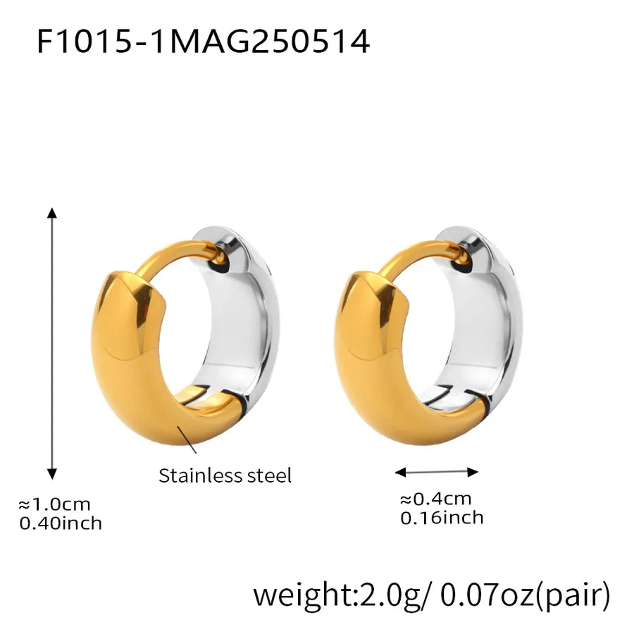 1 Pair IG Style Casual Vacation Geometric Polishing Plating 304 Stainless Steel 18K Gold Plated Earrings