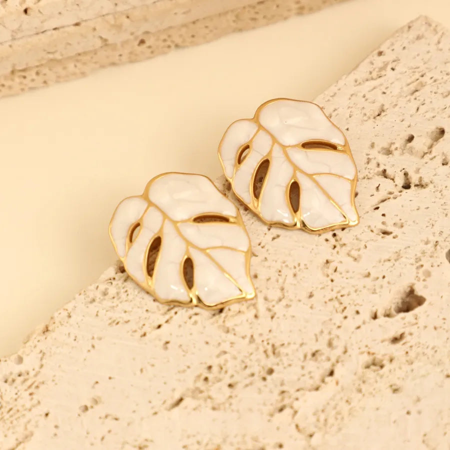 1 Pair IG Style Fairy Style Romantic Leaves Butterfly 304 Stainless Steel Ear Studs