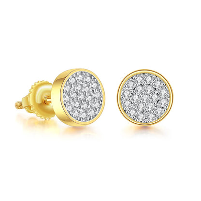 1 Pair Casual Hip-Hop Punk Circle Plating Inlay Copper Artificial Crystal Zircon 14K Gold Plated White Gold Plated Ear Studs