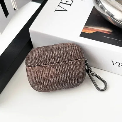 Pu Leather Solid Color Simple Style Bluetooth earbuds case Phone Accessories