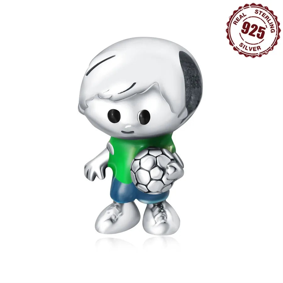 1 Piece 925 Sterling Silver Zircon Human Heart Shape Polished Pendant Beads Jewelry Accessories