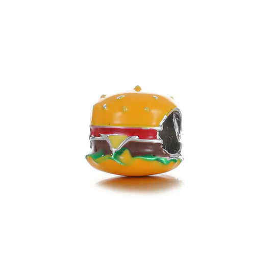 1 Piece 1.16*0.99*1.06cm Alloy Hamburger French Fries Jewelry Accessories