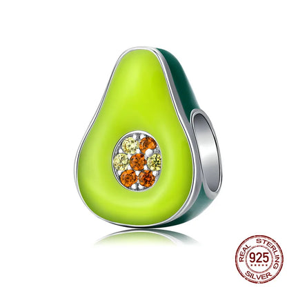 1 Piece 925 Sterling Silver Zircon Castle Fruit Cat Polished Pendant Beads Jewelry Accessories