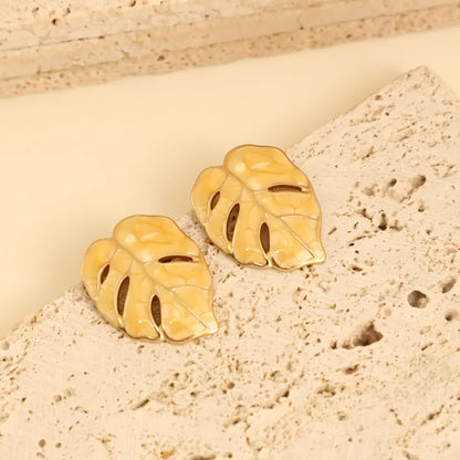 1 Pair IG Style Fairy Style Romantic Leaves Butterfly 304 Stainless Steel Ear Studs