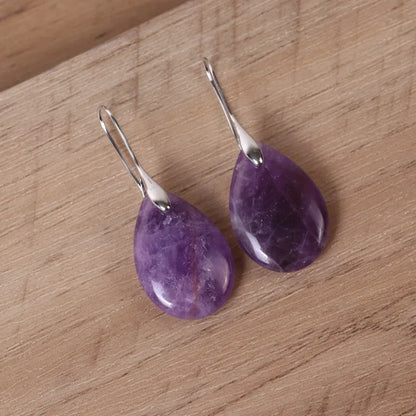 1 Pair Simple Style Geometric Water Drop natural stone Earrings