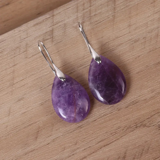 1 Pair Simple Style Geometric Water Drop natural stone Earrings