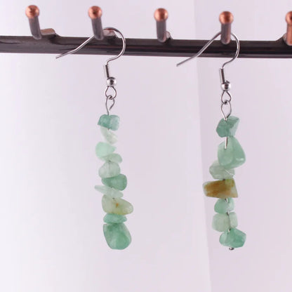 1 Pair Simple Style Geometric Patchwork natural stone Drop Earrings
