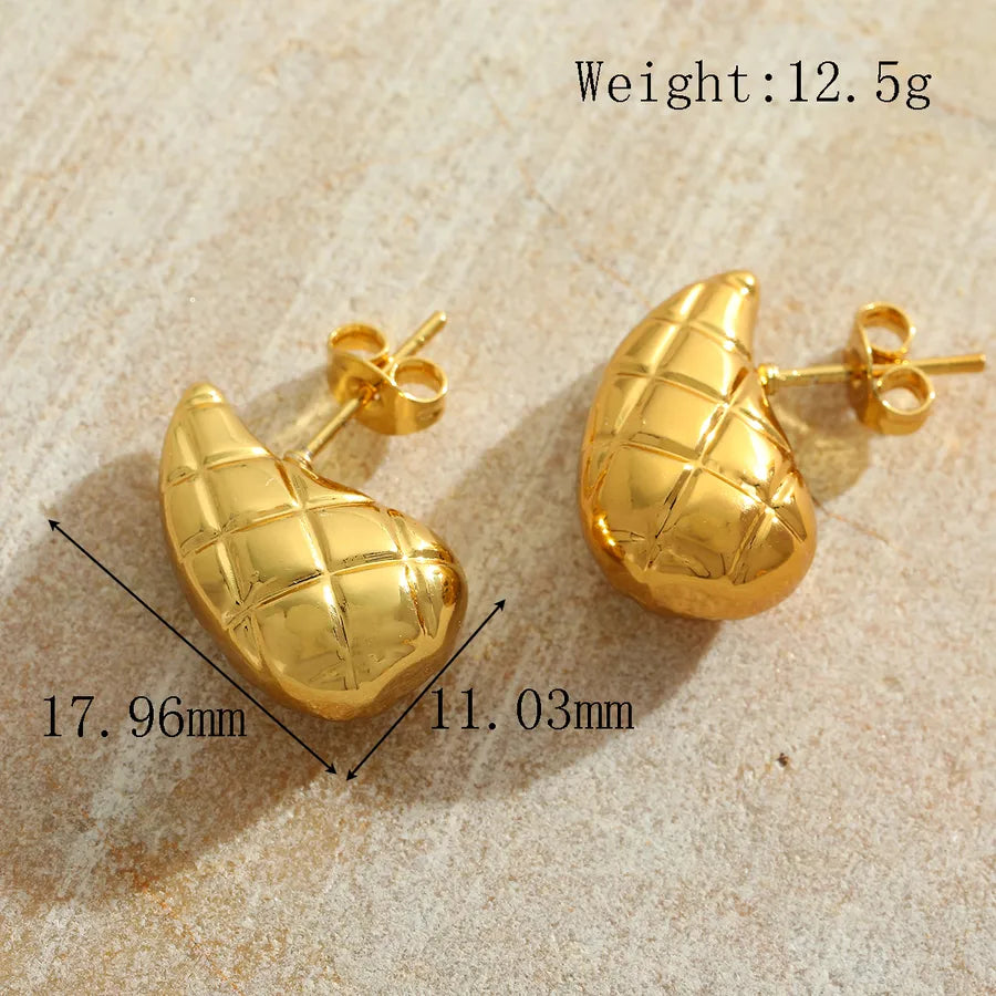 1 Pair Cute Simple Style Classic Style Irregular Geometric Plating 304 Stainless Steel 18K Gold Plated Ear Studs