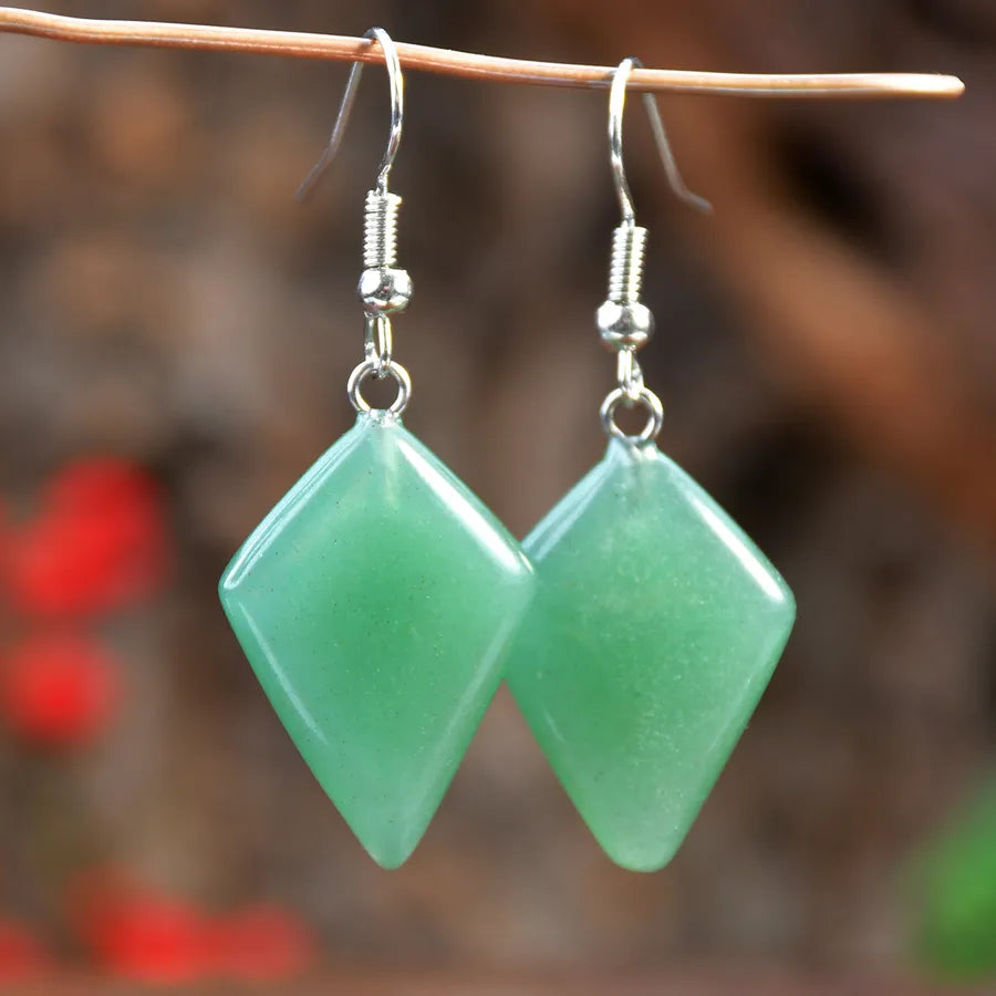 1 Pair Vacation Classic Style Geometric Alloy natural stone Drop Earrings