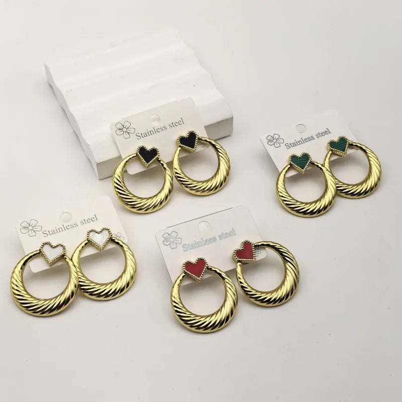 1 Pair Vintage Style Modern Style Heart Shape Twist 304 Stainless Steel Butterfly Backs Ear Studs