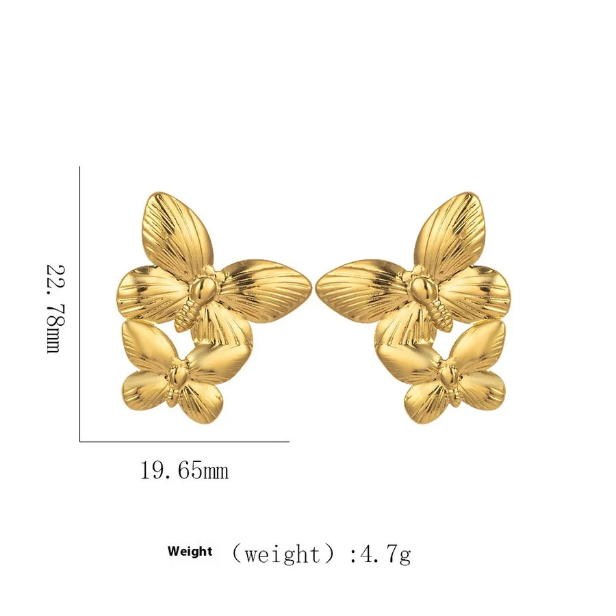 1 Pair Elegant Modern Style Geometric Plating Titanium Steel Ear Studs