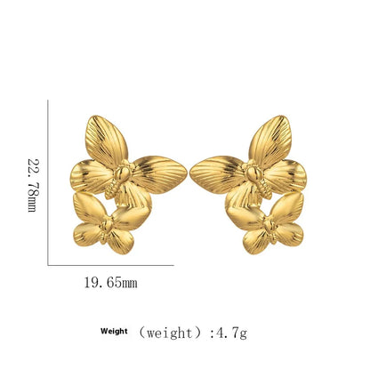 1 Pair Elegant Modern Style Geometric Plating Titanium Steel Ear Studs